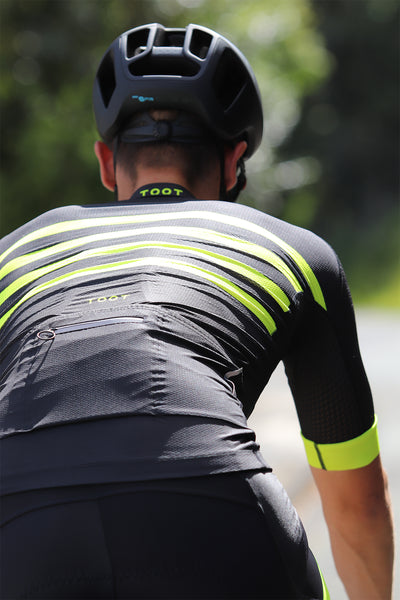 MENS PRO X JERSEY BLACK WITH FLURO YELLOW